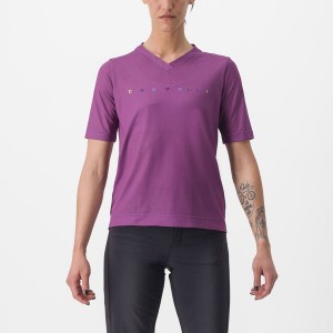 Women Castelli TRAIL TECH 2 W TEE Jersey Purple | MKV-586931