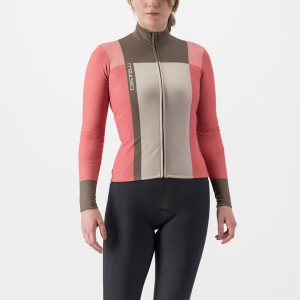 Women Castelli UNLIMITED W THERMAL Jersey Red | WDI-605397