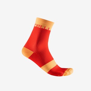 Women Castelli VELOCISSIMA 12 Socks Orange | GRJ-763108