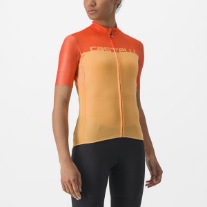 Women Castelli VELOCISSIMA Jersey Orange / Deep Red | BRQ-483756