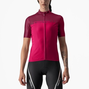 Women Castelli VELOCISSIMA Jersey Red / Burgundy | EQT-372841