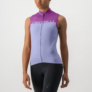 Women Castelli VELOCISSIMA SLEEVELESS Jersey Purple White | ODR-450281