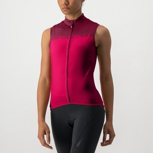 Women Castelli VELOCISSIMA SLEEVELESS Jersey Red / Burgundy | MQX-267391