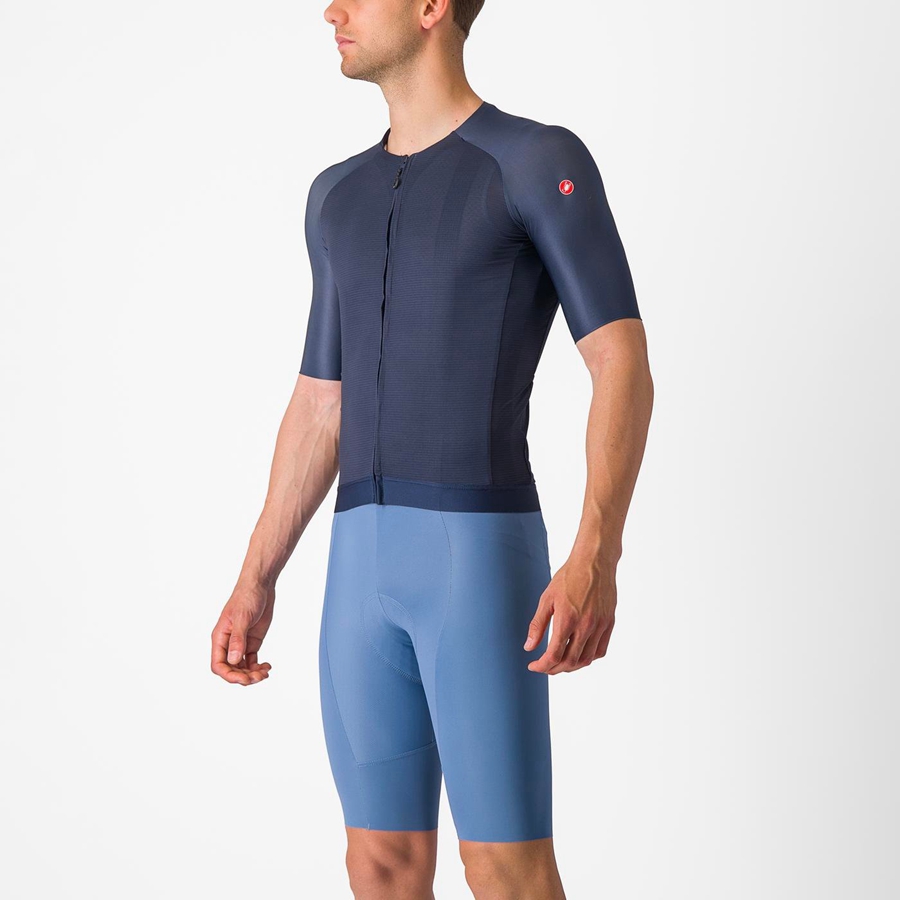 Men Castelli AERO RACE 7.0 Jersey Blue | FLC-596870