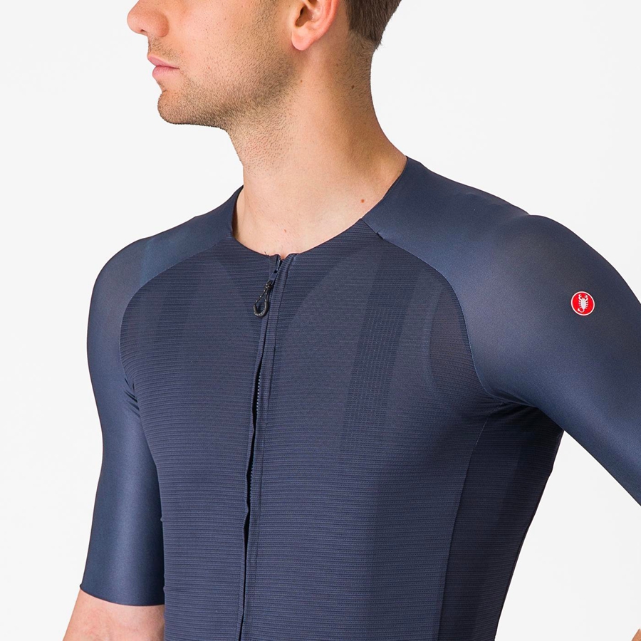 Men Castelli AERO RACE 7.0 Jersey Blue | FLC-596870