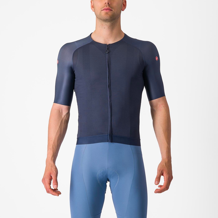 Men Castelli AERO RACE 7.0 Jersey Blue | FLC-596870