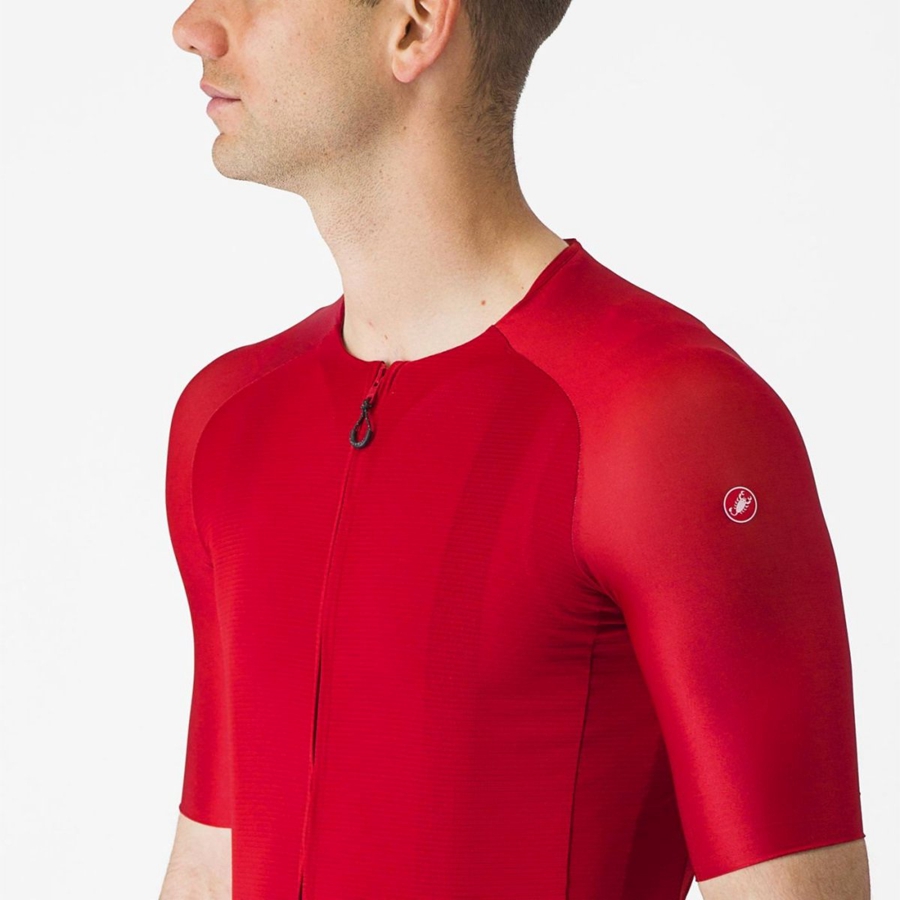 Men Castelli AERO RACE 7.0 Jersey Red | KBZ-189507