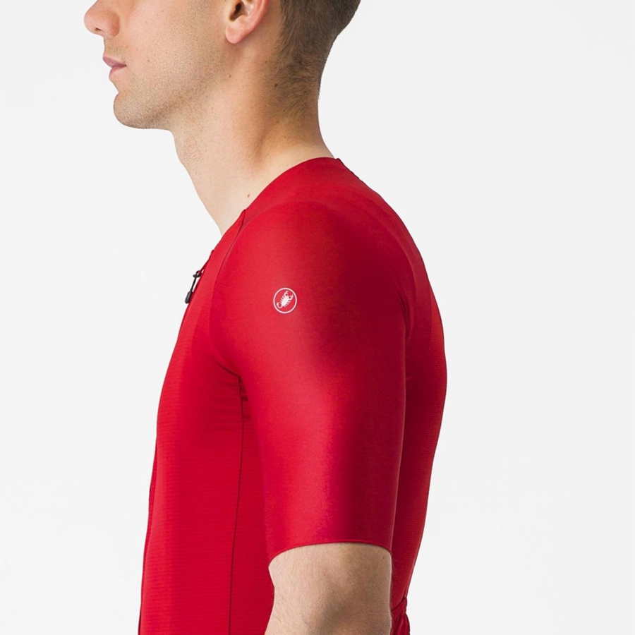 Men Castelli AERO RACE 7.0 Jersey Red | KBZ-189507