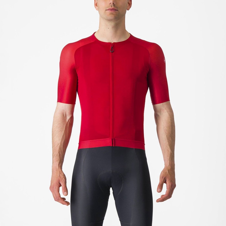 Men Castelli AERO RACE 7.0 Jersey Red | KBZ-189507