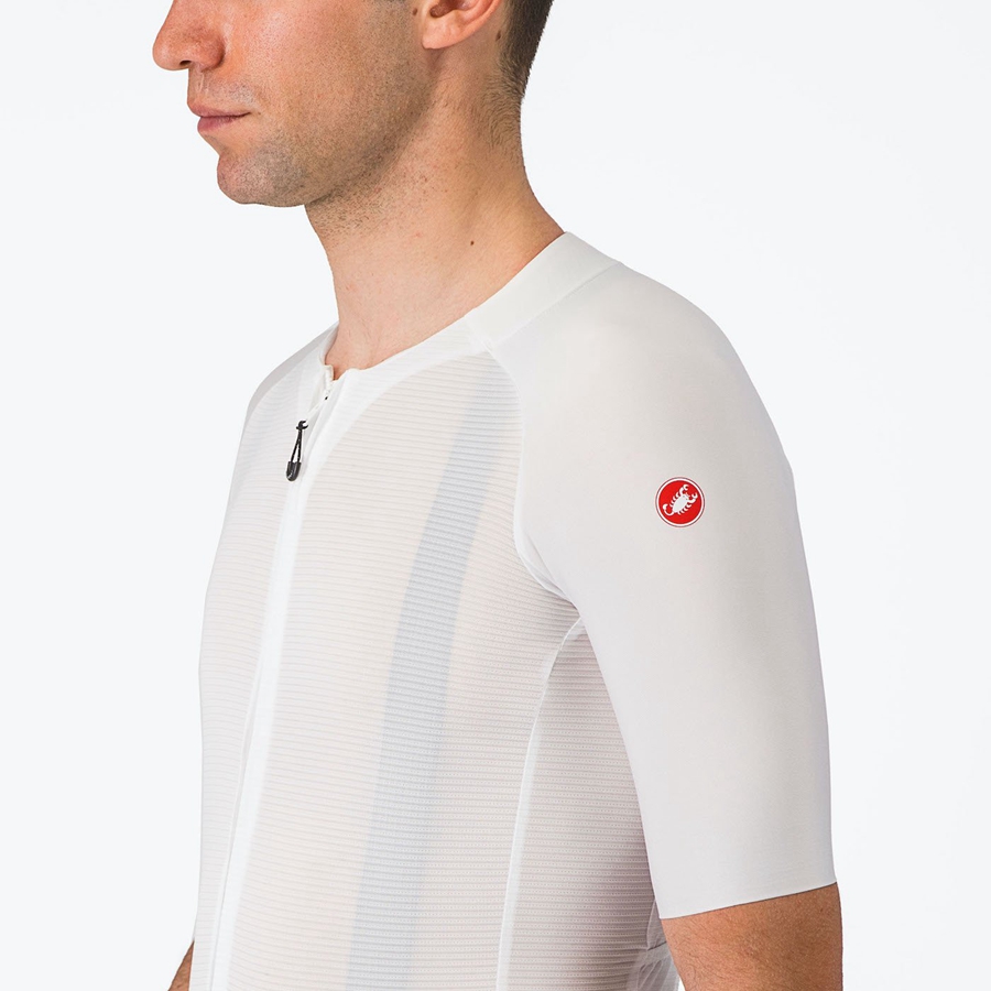 Men Castelli AERO RACE 7.0 Jersey White | KBO-654129