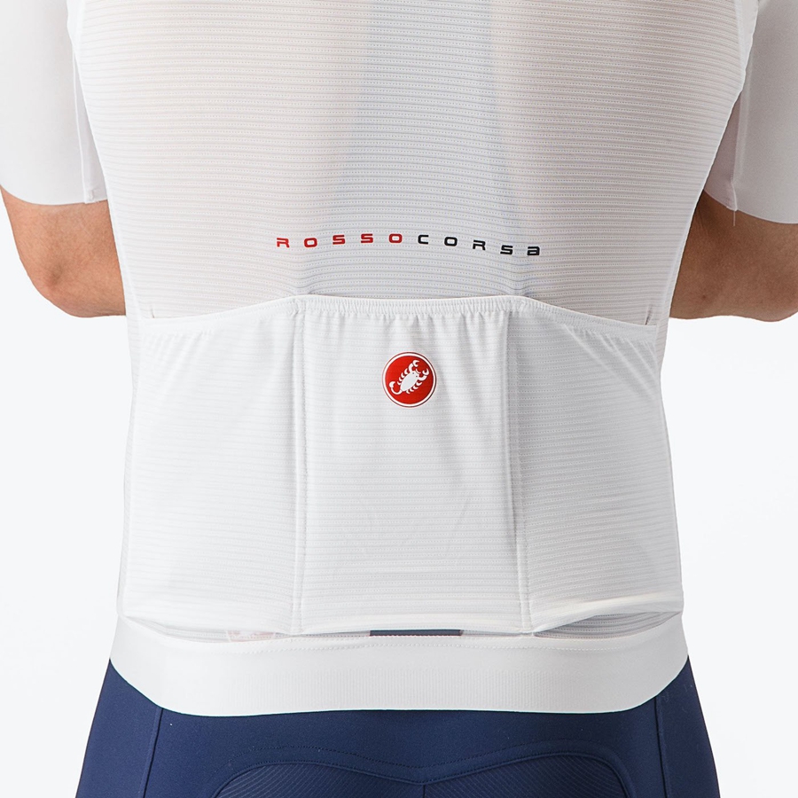 Men Castelli AERO RACE 7.0 Jersey White | KBO-654129