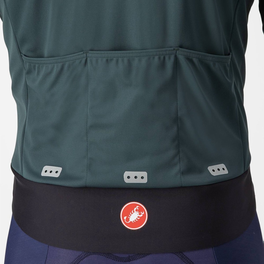 Men Castelli ALPHA DOPPIO ROS Jackets Green / Black | VOT-946178