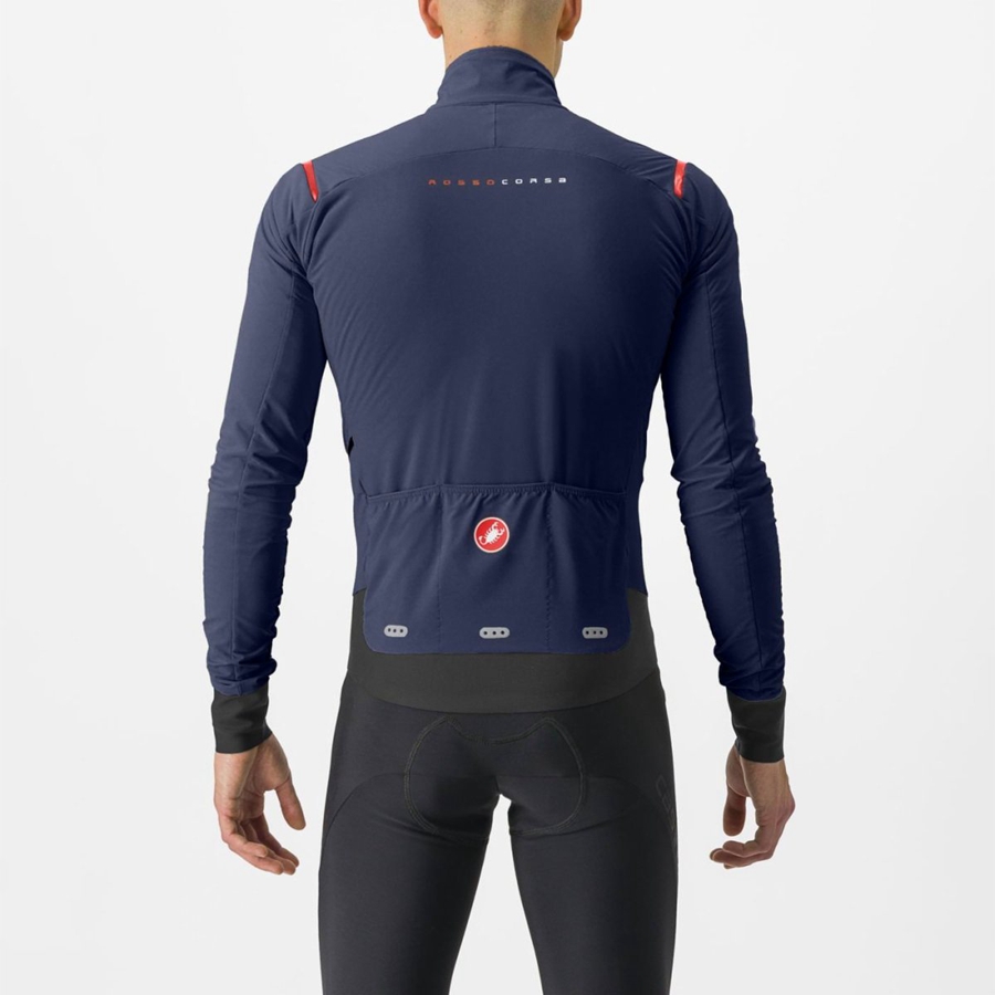 Men Castelli ALPHA FLIGHT ROS Jackets Blue / Red | UNY-701263