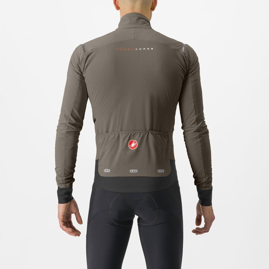 Men Castelli ALPHA FLIGHT ROS Jackets Silver Grey | ZGK-802376