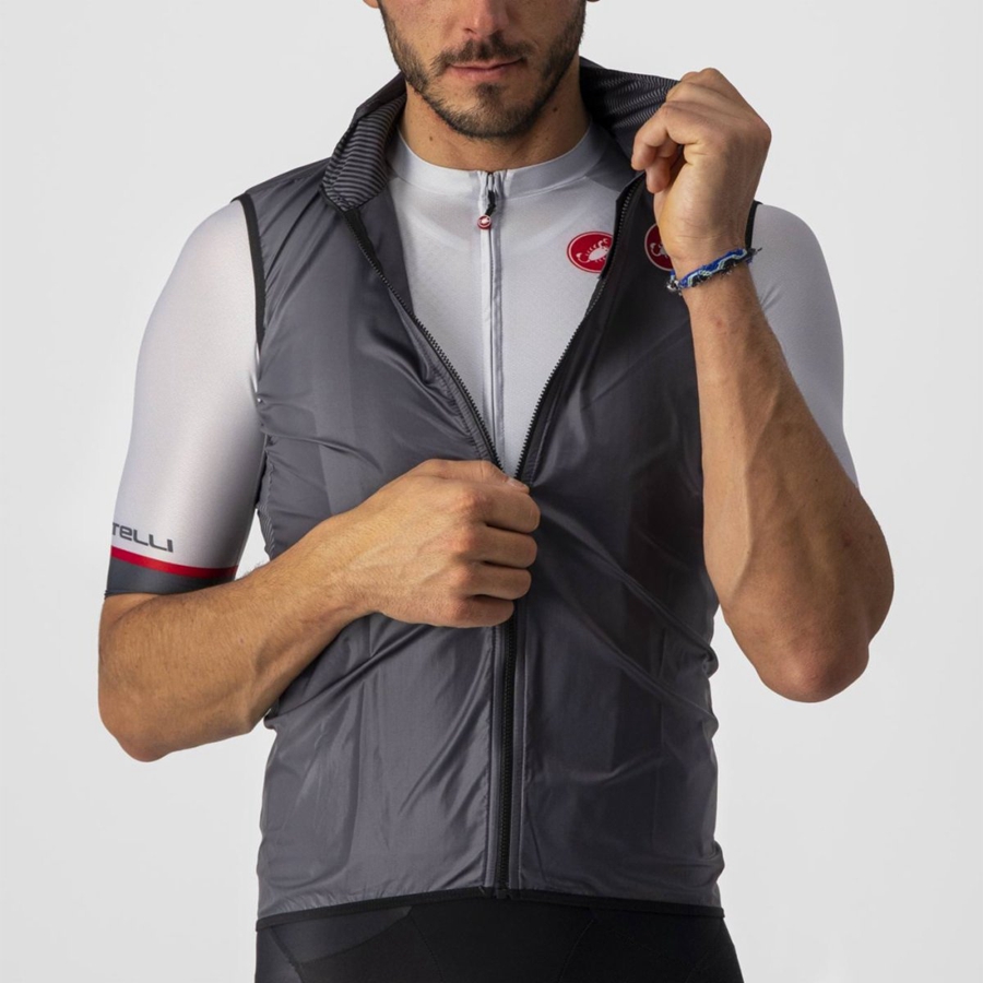 Men Castelli ARIA Vest Dark Grey | GUK-690283