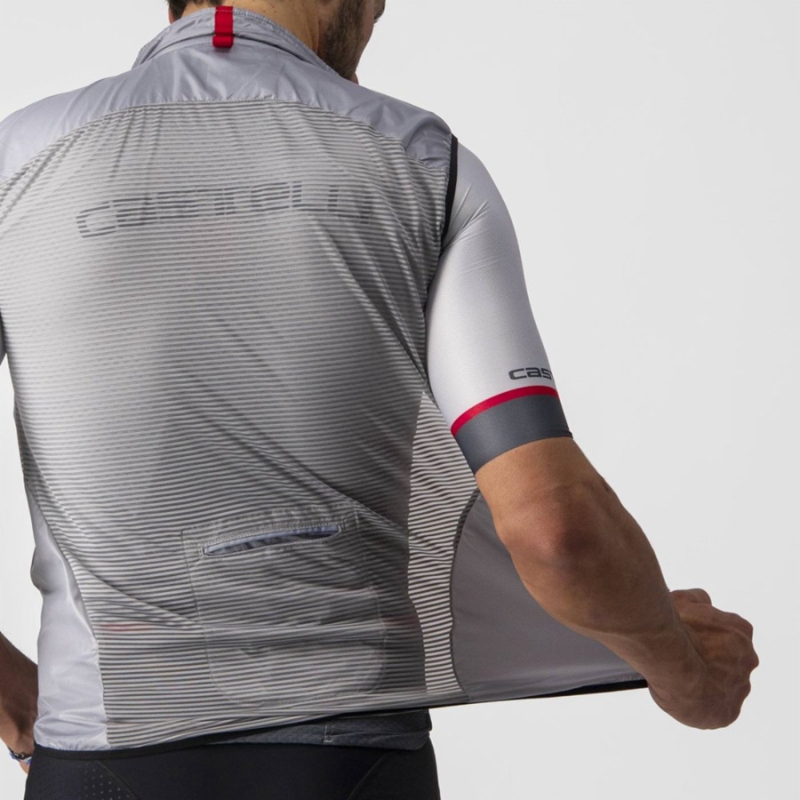 Men Castelli ARIA Vest Silver Grey | FWR-769352