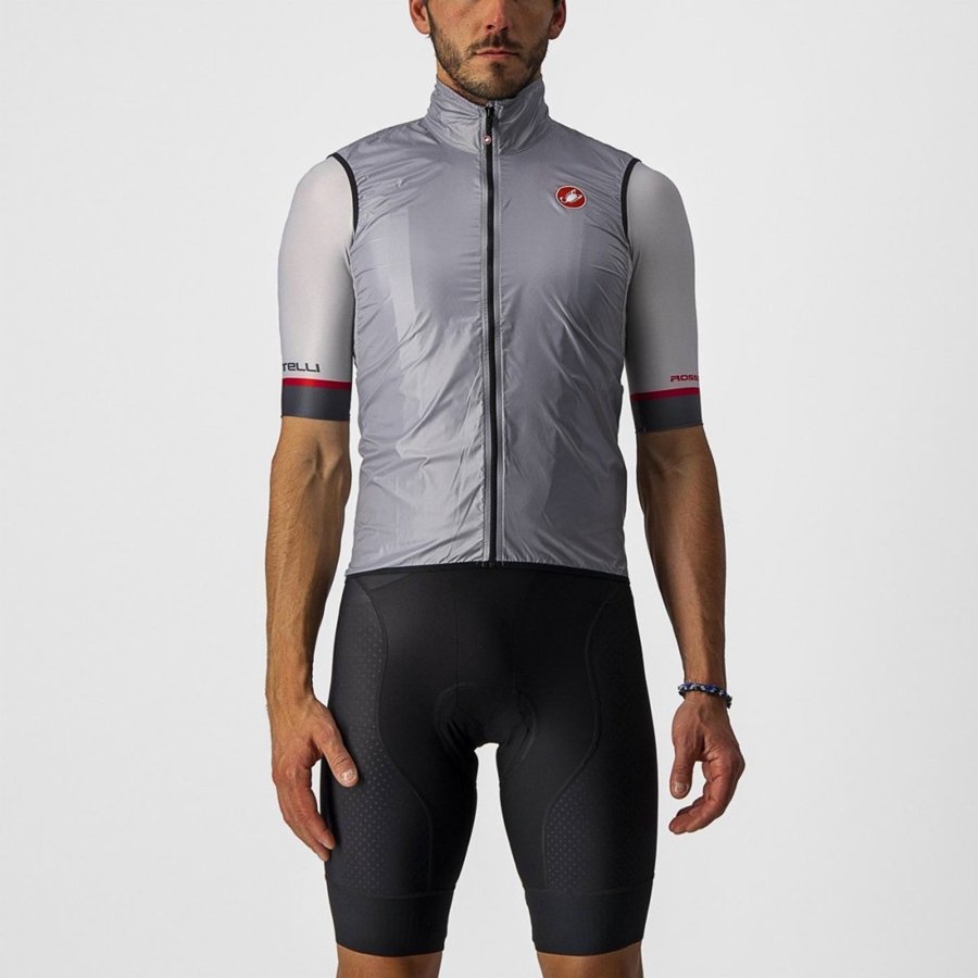 Men Castelli ARIA Vest Silver Grey | FWR-769352