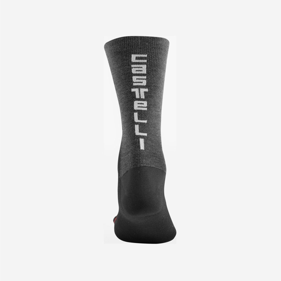 Men Castelli BANDITO WOOL 18 Socks Black | MWN-092386