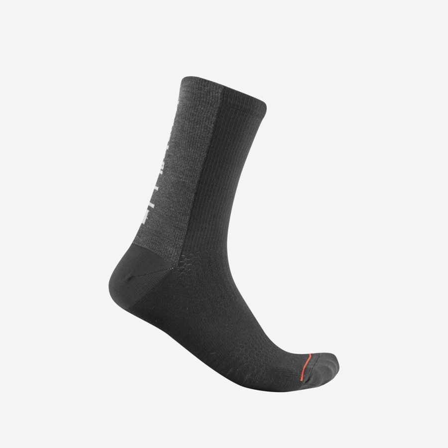 Men Castelli BANDITO WOOL 18 Socks Black | MWN-092386