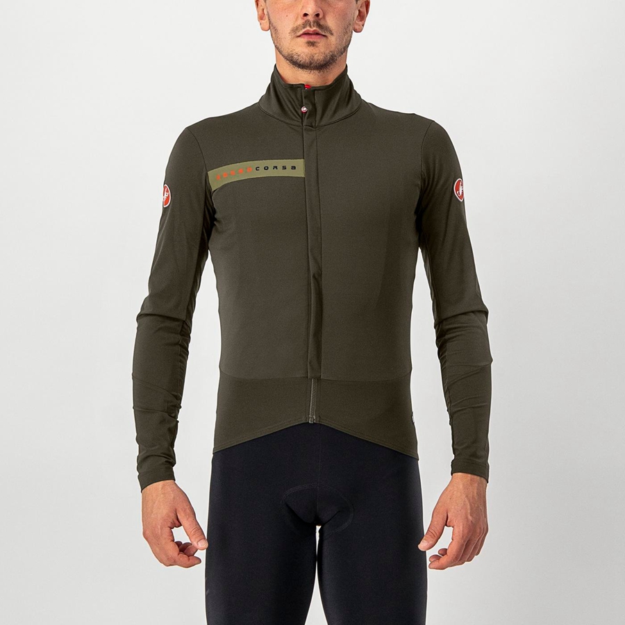 Men Castelli BETA RoS Jackets Green / Green | TPI-321845