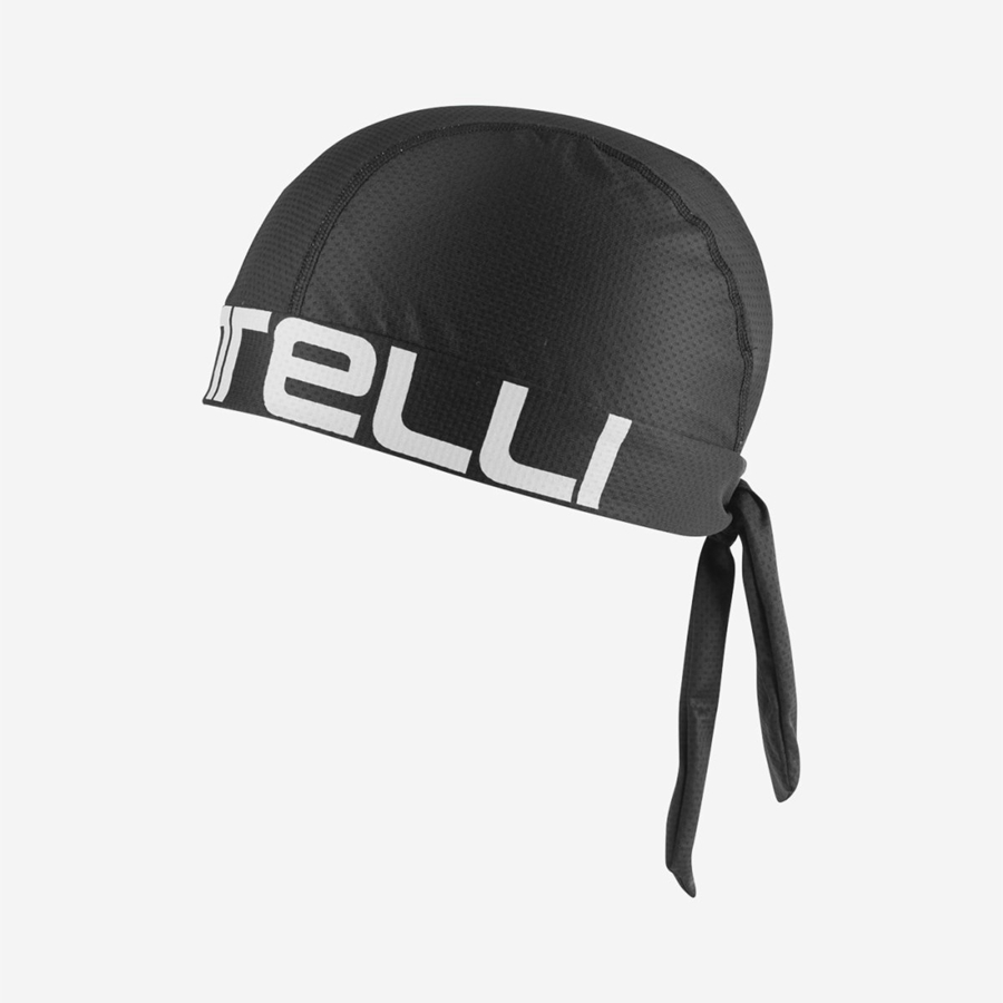 Men Castelli CASTELLI BANDANA Headwear Black / White | HEJ-807354