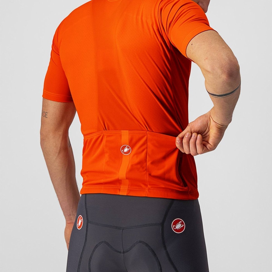 Men Castelli CLASSIFICA Jersey Orange | UBM-762108