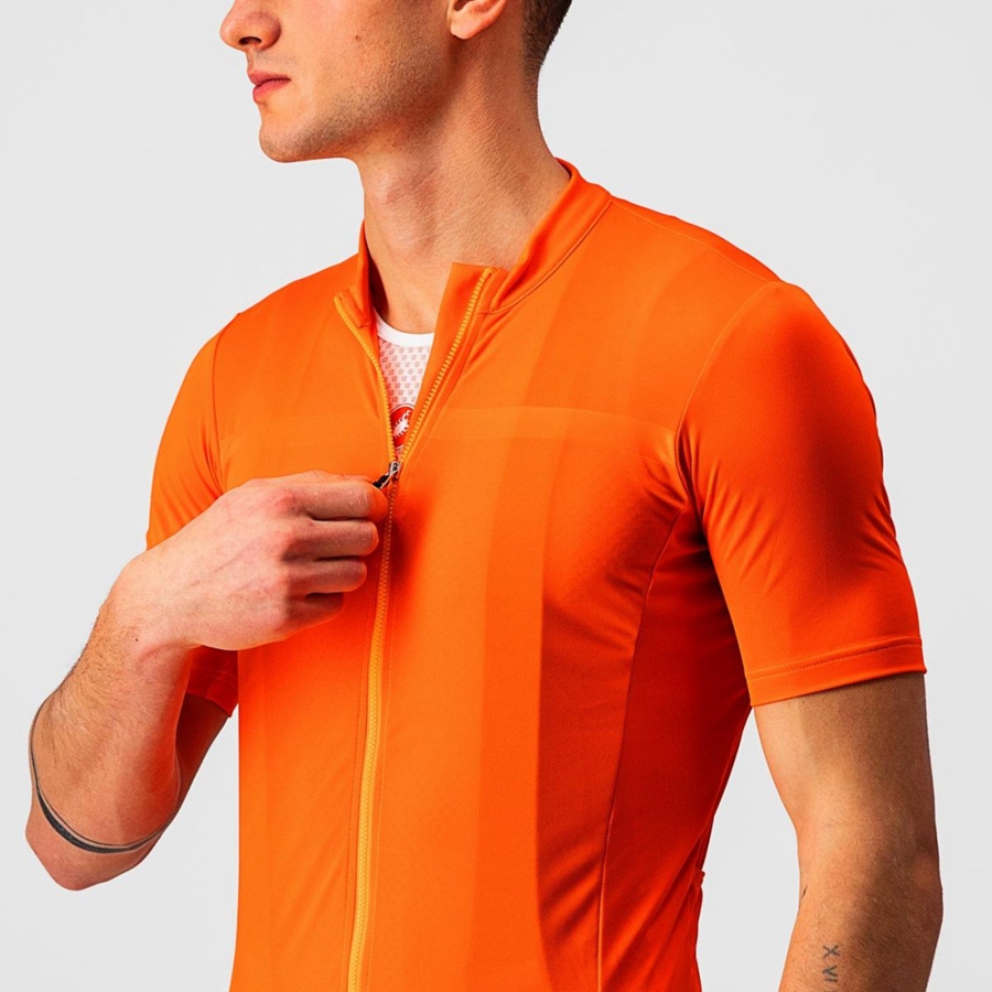 Men Castelli CLASSIFICA Jersey Orange | UBM-762108