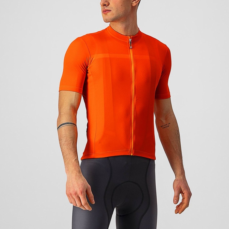 Men Castelli CLASSIFICA Jersey Orange | UBM-762108