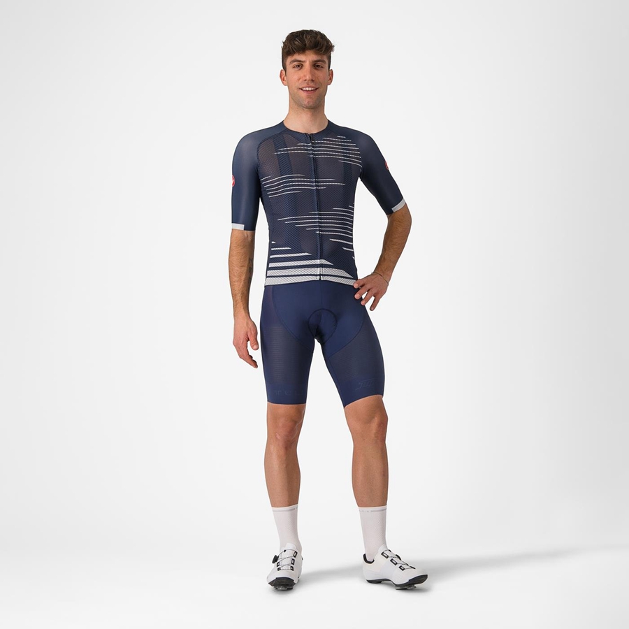 Men Castelli CLIMBER'S 4.0 Jersey Blue / Silver Grey | SVT-083542