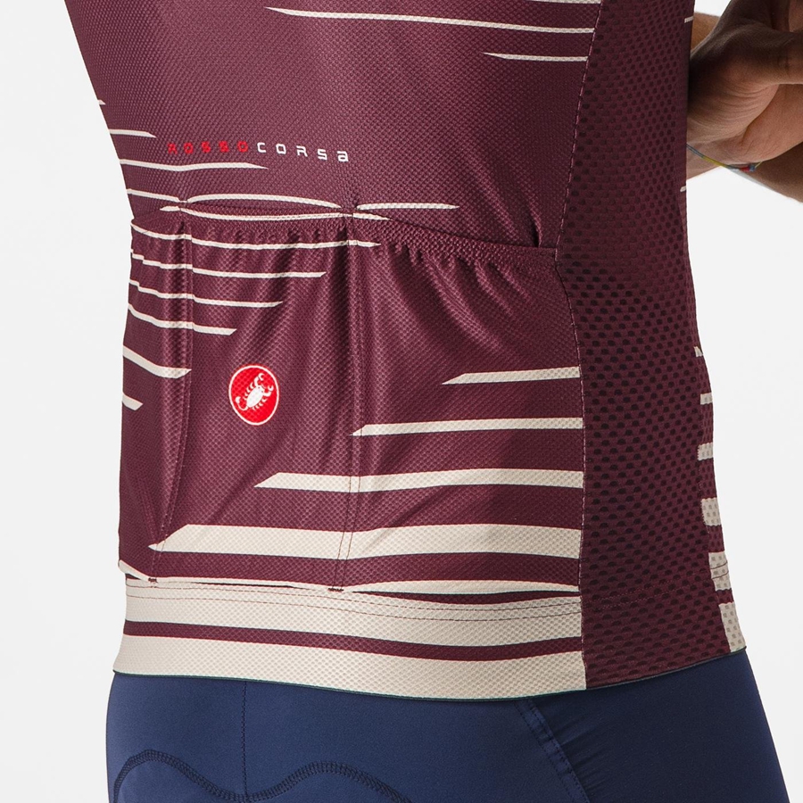 Men Castelli CLIMBER'S 4.0 Jersey Deep Burgundy / Silver | STJ-820163