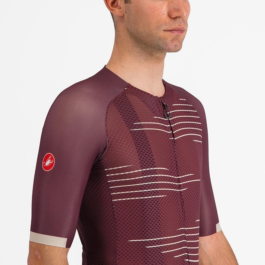 Men Castelli CLIMBER'S 4.0 Jersey Deep Burgundy / Silver | STJ-820163