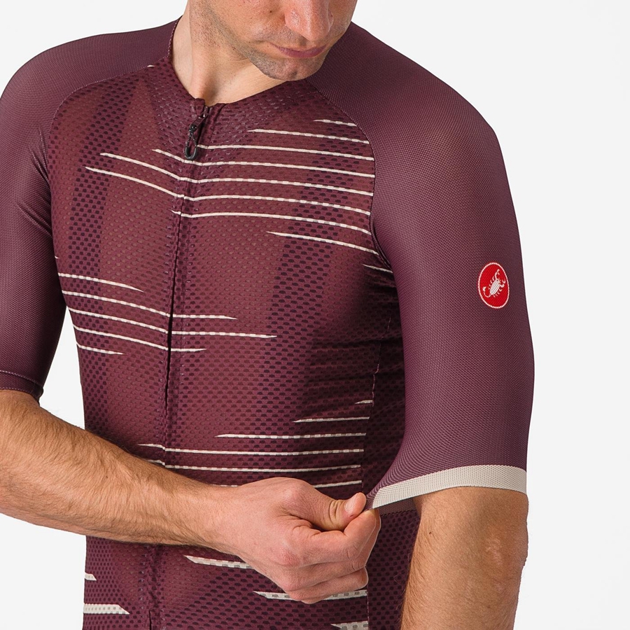 Men Castelli CLIMBER'S 4.0 Jersey Deep Burgundy / Silver | STJ-820163