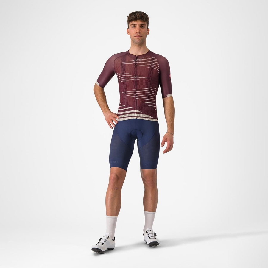 Men Castelli CLIMBER'S 4.0 Jersey Deep Burgundy / Silver | STJ-820163