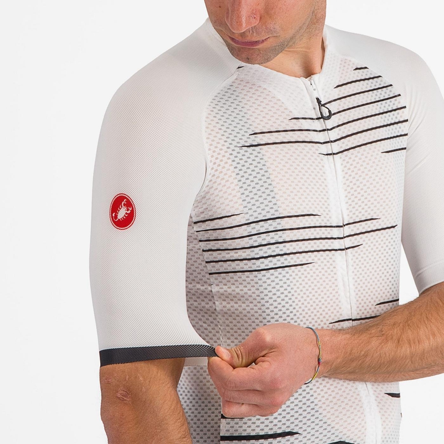 Men Castelli CLIMBER'S 4.0 Jersey White / Black | BEJ-509741