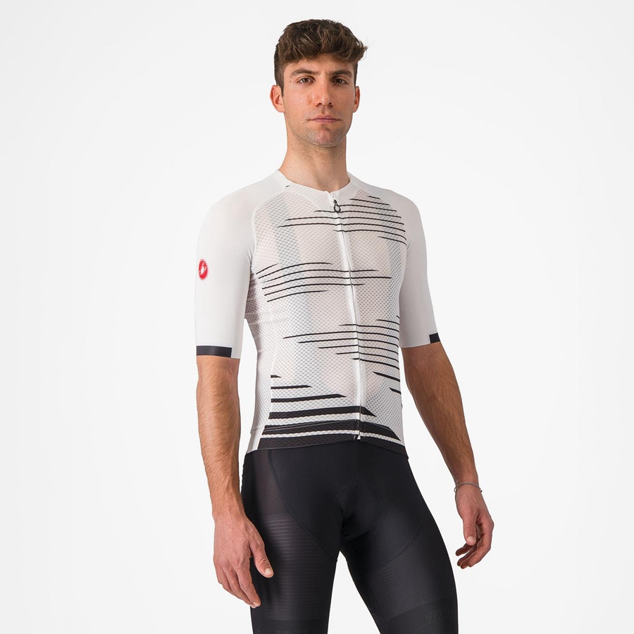 Men Castelli CLIMBER\'S 4.0 Jersey White / Black | BEJ-509741