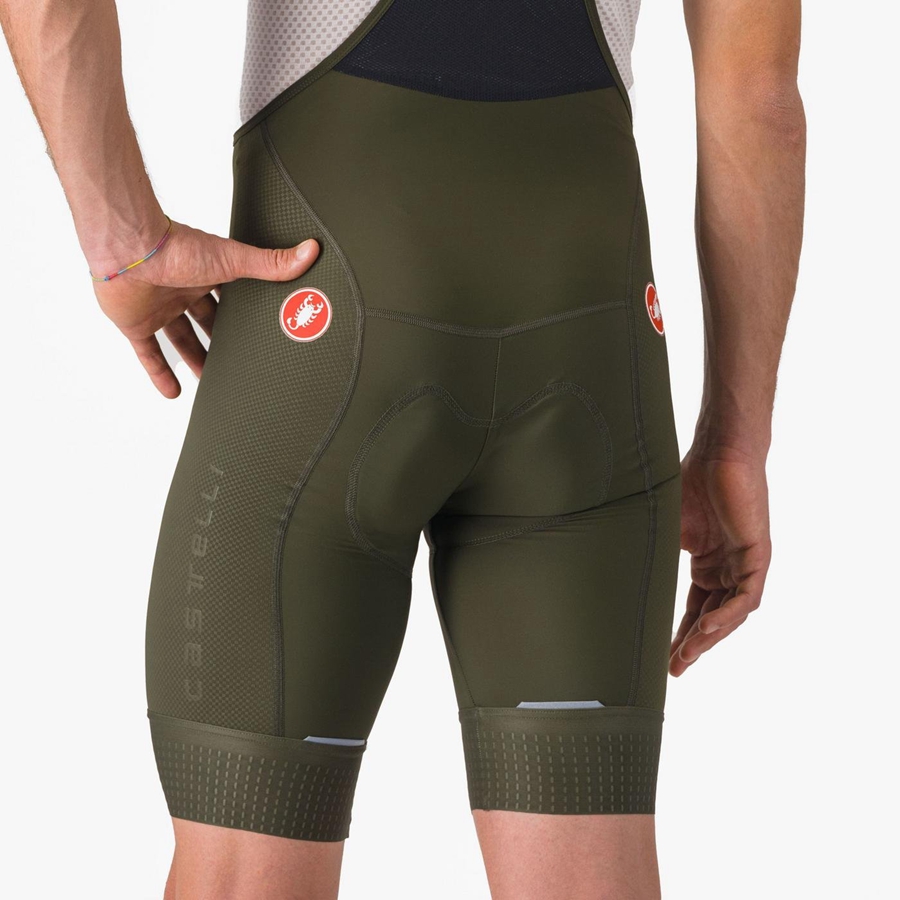 Men Castelli COMPETIZIONE Bib Shorts Deep Green | HUN-624805