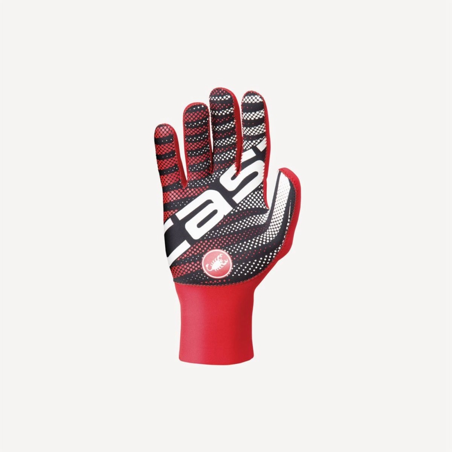 Men Castelli DILUVIO C Gloves Red | FBS-671895