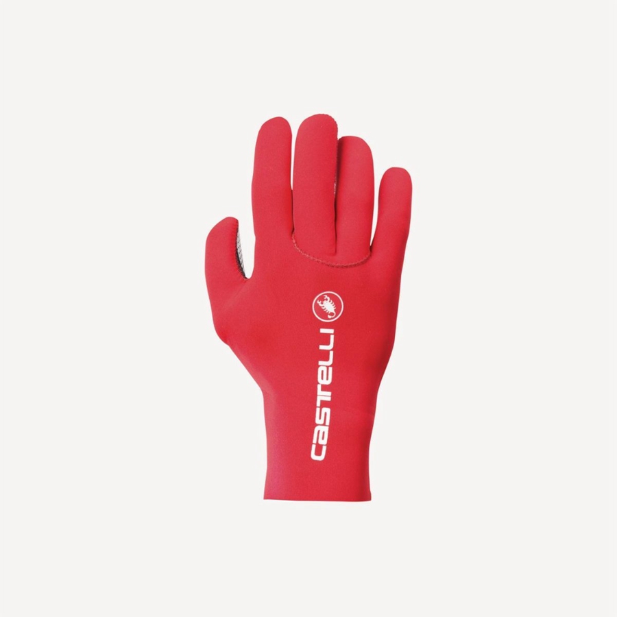 Men Castelli DILUVIO C Gloves Red | FBS-671895