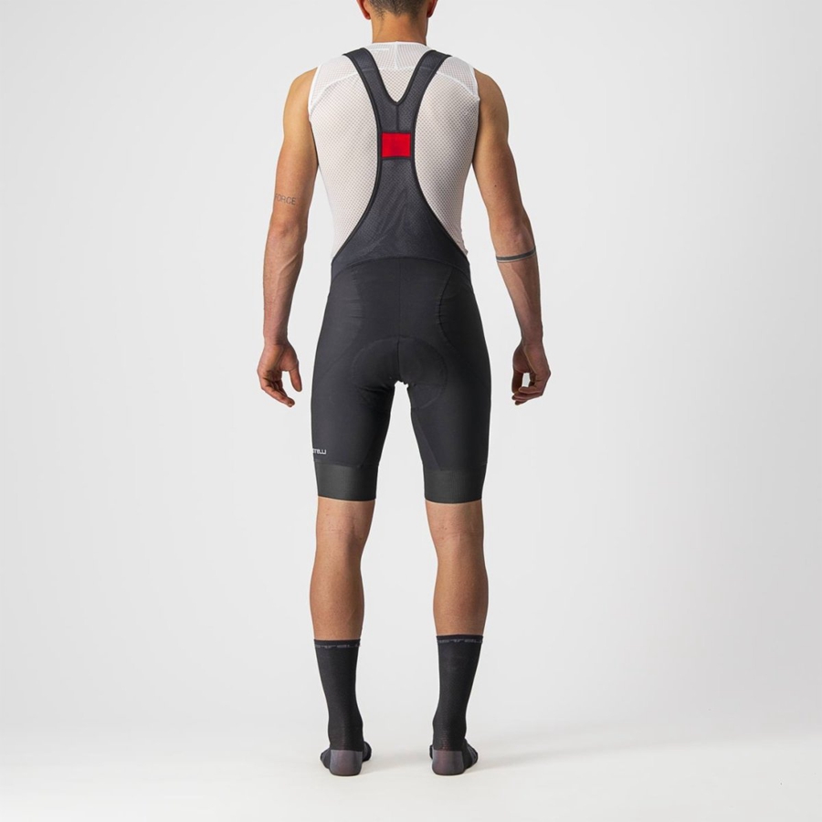 Men Castelli ENDURANCE 3 Bib Shorts Black | DXT-963874