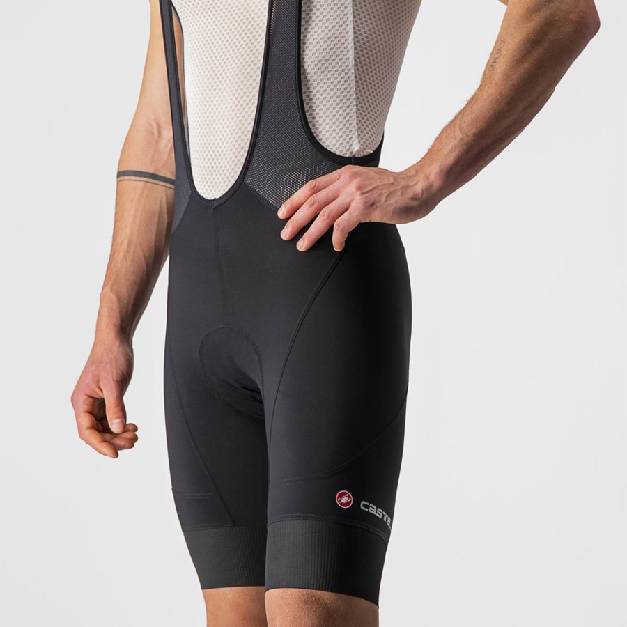 Men Castelli ENDURANCE 3 Bib Shorts Black | DXT-963874