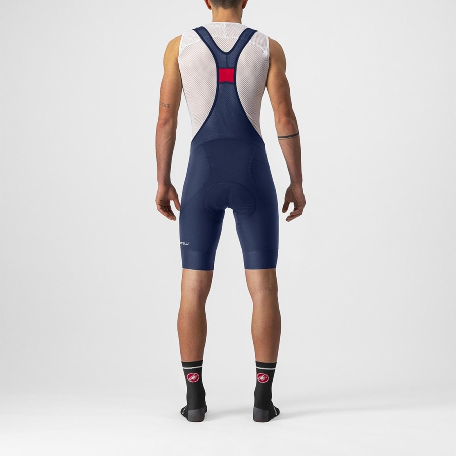 Men Castelli ENDURANCE 3 Bib Shorts Blue | FYI-240175