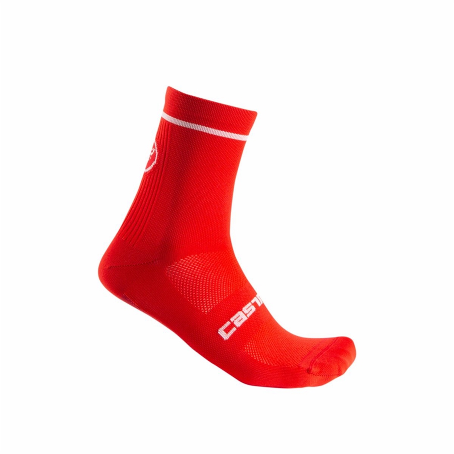 Men Castelli ENTRATA 13 Socks Red | ZWT-629143