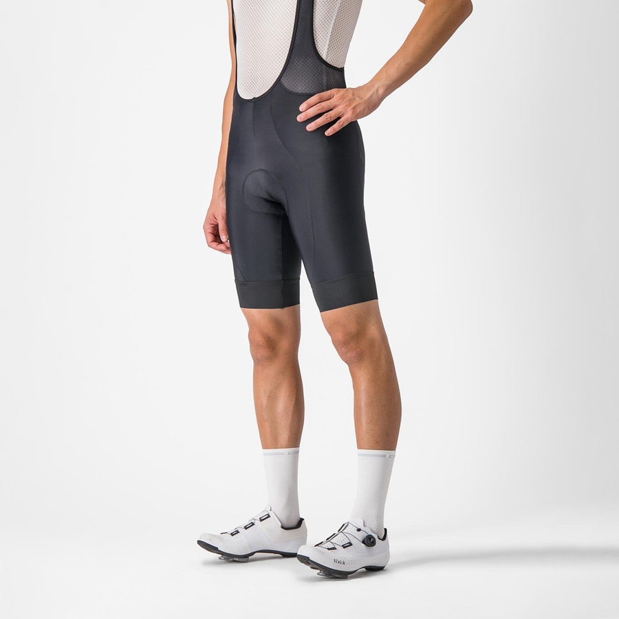 Men Castelli ENTRATA 2 Bib Shorts Black | WUA-371460