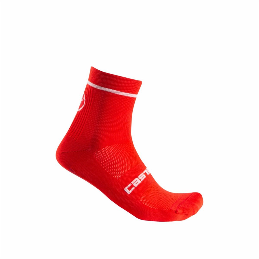 Men Castelli ENTRATA 9 Socks Red | ILS-417293