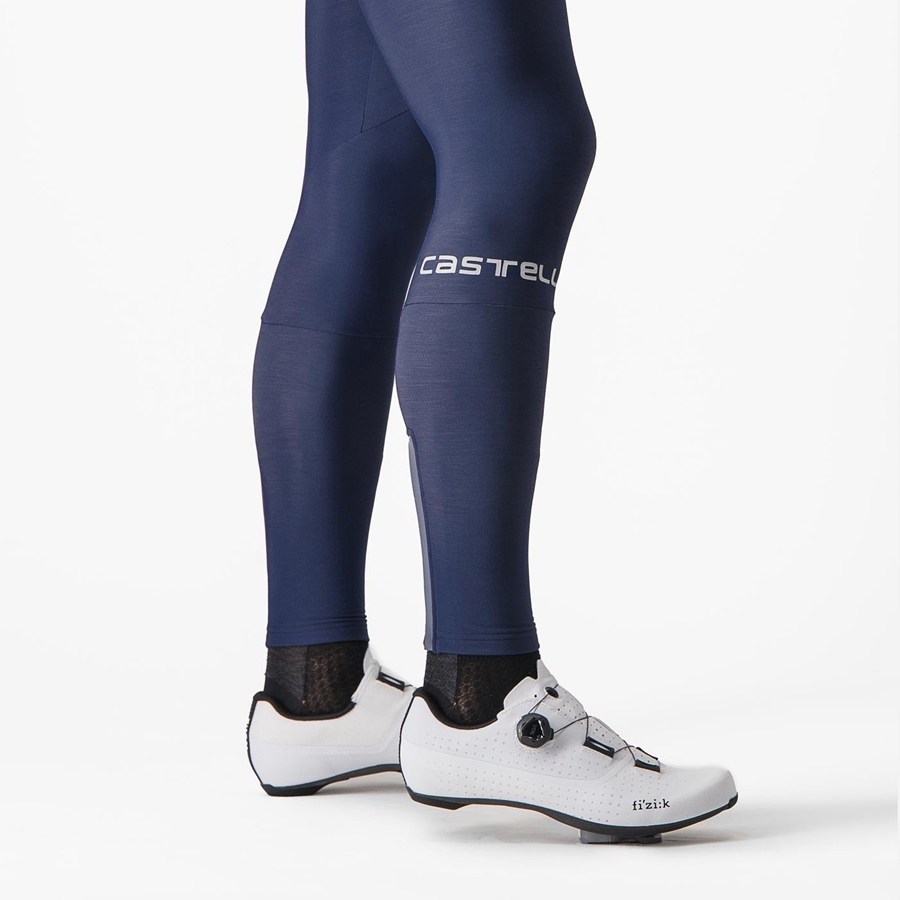 Men Castelli ENTRATA Bib Tights Blue | FOA-817342