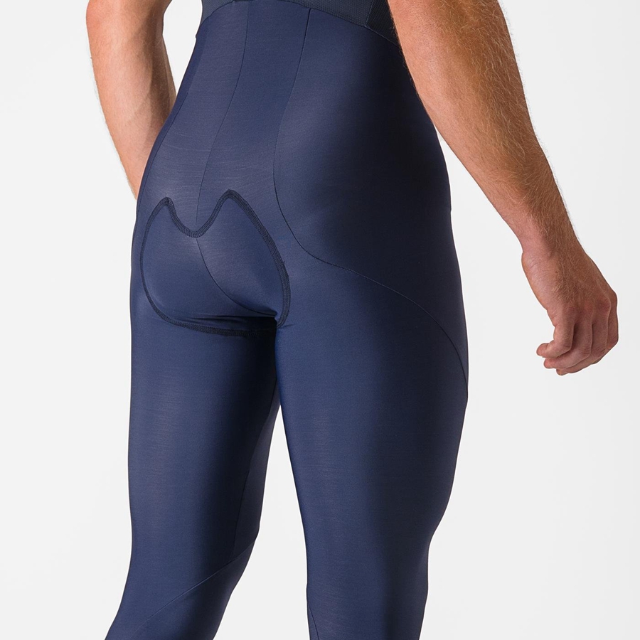 Men Castelli ENTRATA Bib Tights Blue | FOA-817342