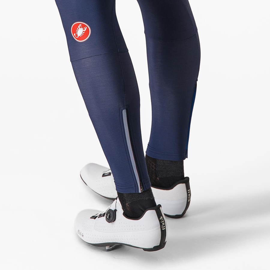 Men Castelli ENTRATA Bib Tights Blue | FOA-817342