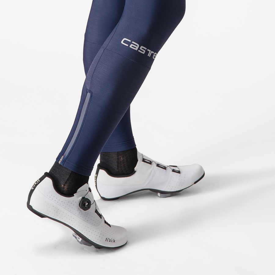 Men Castelli ENTRATA Bib Tights Blue | FOA-817342