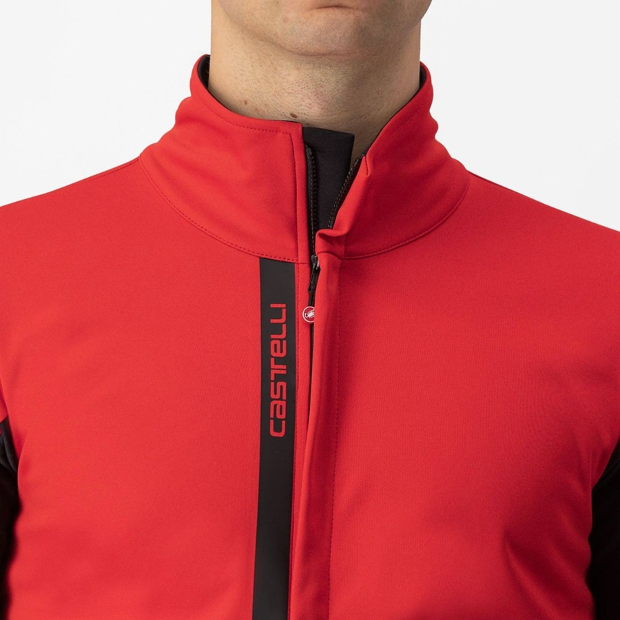 Men Castelli ENTRATA Jackets Red / Black Black | ZXB-304957