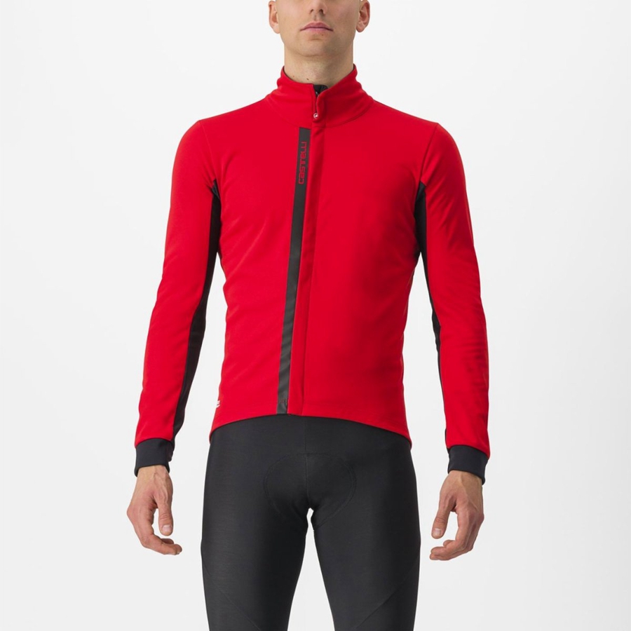 Men Castelli ENTRATA Jackets Red / Black Black | ZXB-304957